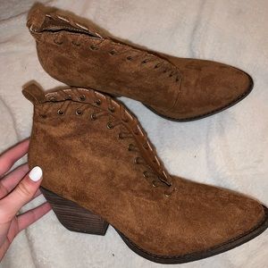 tan suede booties